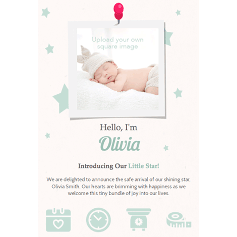 Custom Polaroid Baby Birth Announcement